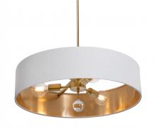 AFX Lighting, Inc. CLNP24MBSB-WHGD - Celine Pendant 24&#39;&#39; Medium Base SB - WHGD shade