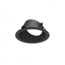 Nora NAPF-3RWWB/CL - 3&#34; Apollo Round Flanged Wall Wash Trim with Clear Lens, Black Finish
