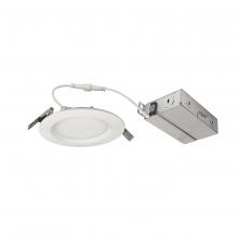 Nora NEFLINTW-R4MPW - 4&#34; FLIN Round Wafer LED Downlight with Selectable CCT, 950lm / 10.5W, Matte Powder White Finish