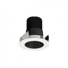 Nora NIOB-2RNDC30XBW/10 - 2&#34; Iolite LED Round Reflector, 1000lm / 14W, 3000K, Black Reflector / White Flange