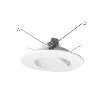 Nora NOXAC-56RGTWWW - 5&#34;/6&#34; AC Onyx Round Adjustable LED Retrofit, 1050lm / 14.5W, Selectable CCT, White Finish