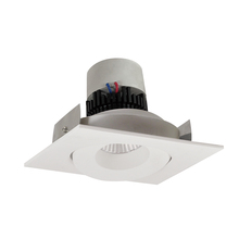 Nora NPR-4SG27XWW - 4&#34; Pearl LED Square Adjustable Gimbal Retrofit, 1000lm / 12W, 2700K, White Finish