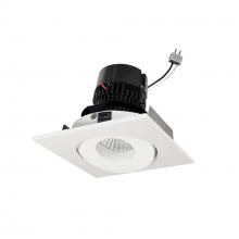 Nora NPRLV-4SG27XWW - 4&#34; Pearl Low Voltage LED Square Adjustable Gimbal Retrofit, 1050lm / 11W, 2700K, White Finish