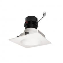 Nora NPRLV-4SNDC35XWW - 4&#34; Pearl Low Voltage LED Square Retrofit Reflector with Round Aperture, 1150lm / 11W, 3500K,