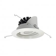 Nora NRM3-57L130FWW - 5&#34; Marquise III Adjustable Regressed Gimbal Baffle, 900lm, 3000K, Flood Optic, White Baffle &