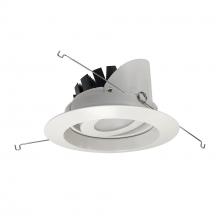 Nora NRM3-59L130FWW - 5&#34; Marquise III Adjustable Regressed Gimbal Reflector, 900lm, 3000K, Flood Optic, White