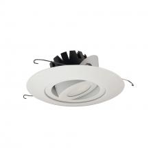 Nora NRM3-64L135FWW - 6&#34; Marquise III Adjustable Surface Gimbal, 900lm, 3500K, Flood Optic, White Reflector &