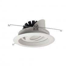 Nora NRM3-67L230FWW - 6&#34; Marquise III Adjustable Regressed Gimbal Baffle, 1500lm, 3000K, Flood Optic, White Baffle &