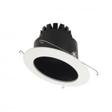 Nora NRM3-6S1L240FB - 6&#34; Marquise III Round Slope Reflector, 1200lm, 4000K, Flood Optic, Black Reflector/White Flange