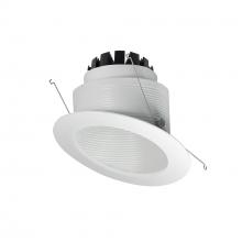 Nora NRM3-6S2L240FW - 6&#34; Marquise III Round Slope Baffle, 1200lm, 4000K, Flood Optic, White Baffle/White Flange