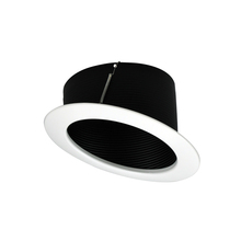 Nora NTM-615B - 6&#34; Sloped Metal Baffle Trim, Black/White
