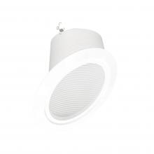 Nora NTM-617/45W - 6&#34; Super Sloped Baffle Trim, White Baffle / White Flange