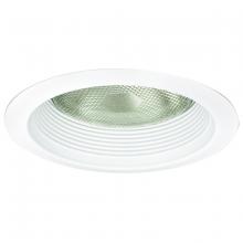 Nora NTM-726W - 6&#34; Air-Tight Baffled Lensless Shower Trim, Black/White