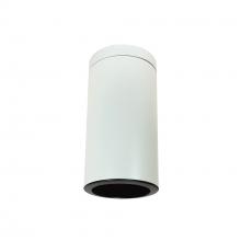Nora NYLI-6SI1BBW - 6&#34; Cylinder, White, Surface Mount, Incandescent, Refl., Black