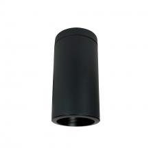 Nora NYLI-6SL1001BBB - 6&#34; Cylinder, Black, Surface Mount, 100W Med Base LED, Refl. Black