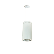 Nora NYLS3-6C1L340NC12DWW - 6&#34; Sapphire III Cable Mount White Cylinder, Diffused Clear Reflector/Matte Powder White Flange,