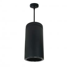 Nora NYLS3-6P1L440FC12BBB - 6&#34; Sapphire III Pendant Mount Black Cylinder, Black Reflector/Black Flange, 120-277; 0-10V