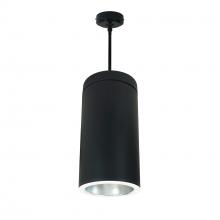 Nora NYLS3-6P1L335FC12DWB - 6&#34; Sapphire III Pendant Mount Black Cylinder, Diffused Clear Reflector/ Matte Powder White