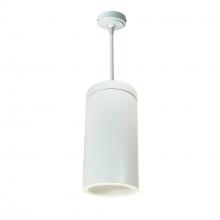 Nora NYLS3-6P1L430FC12WWW - 6&#34; Sapphire III Pendant Mount White Cylinder, Matte Powder White Reflector/Matte Powder White