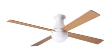 Modern Fan Co. BAL-FM-GW-42-MP-NL-002 - Ball Flush Fan; Gloss White Finish; 42&#34; Maple Blades; No Light; Fan Speed and Light Control (3-w