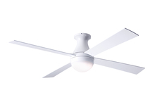 Modern Fan Co. BAL-FM-GW-52-WH-652-002 - Ball Flush Fan; Gloss White Finish; 52&#34; White Blades; 20W LED; Fan Speed and Light Control (3-wi