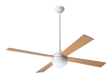 Modern Fan Co. BAL-GW-52-MP-NL-001 - Ball Fan; Gloss White Finish; 52&#34; Maple Blades; No Light; Fan Speed Control