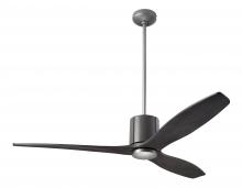 Modern Fan Co. LLX-GTGY-54-EB-NL-RC - LeatherLuxe DC Fan; Graphite Finish with Gray Leather; 54&#34; Ebony Blades; No Light; Remote Contro