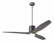 Modern Fan Co. LLX-GTGY-54-GY-271-WC - LeatherLuxe DC Fan; Graphite Finish with Gray Leather; 54&#34; Graywash Blades; 17W LED; Wall Contro