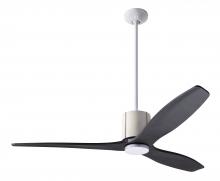 Modern Fan Co. LLX-GWIV-54-EB-NL-WC - LeatherLuxe DC Fan; Gloss White Finish with Ivory Leather; 54&#34; Ebony Blades; No Light; Wall Cont