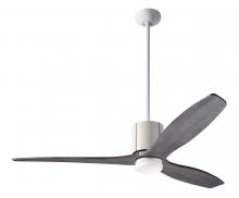 Modern Fan Co. LLX-GWIV-54-GY-271-WC - LeatherLuxe DC Fan; Gloss White Finish with Ivory Leather; 54&#34; Graywash Blades; 17W LED; Wall Co