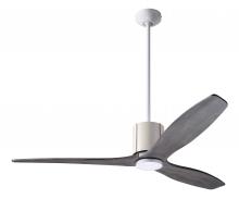 Modern Fan Co. LLX-GWIV-54-GY-NL-RC - LeatherLuxe DC Fan; Gloss White Finish with Ivory Leather; 54&#34; Graywash Blades; No Light; Remote