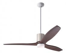 Modern Fan Co. LLX-GWIV-54-MG-271-WC - LeatherLuxe DC Fan; Gloss White Finish with Ivory Leather; 54&#34; Mahogany Blades; 17W LED; Wall Co