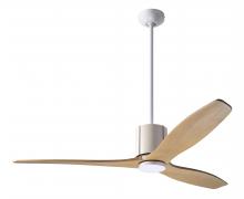 Modern Fan Co. LLX-GWIV-54-MP-NL-RC - LeatherLuxe DC Fan; Gloss White Finish with Ivory Leather; 54&#34; Maple Blades; No Light; Remote Co