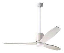 Modern Fan Co. LLX-GWIV-54-WW-271-RC - LeatherLuxe DC Fan; Gloss White Finish with Ivory Leather; 54&#34; Whitewash Blades; 17W LED; Remote