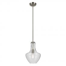 Kichler 42141NI - Everly 15.25&#34; 1-Light Bell Pendant with Clear Glass in Brushed Nickel