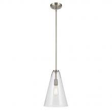 Kichler 42199NI - Everly 15.25&#34; 1-Light Cone Pendant with Clear Glass in Brushed Nickel
