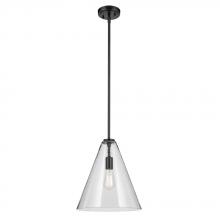 Kichler 42200BK - Everly 15.5&#34; 1-Light Cone Pendant with Clear Glass in Black