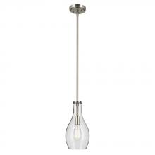 Kichler 42456NI - Everly 13.75&#34; 1-Light Bell Pendant with Clear Glass in Brushed Nickel