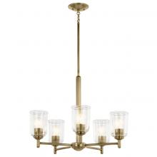 Kichler 43671NBRCLR - Shailene 15.25&#34; 5-Light Chandelier with Clear Glass in Natural Brass