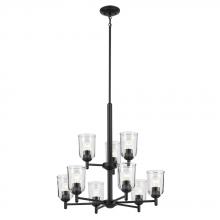 Kichler 43672BKCLR - Shailene 26.5&#34; 9-Light 2-Tier Chandelier with Clear Glass in Black