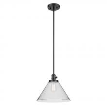 Kichler 43905BK - Avery 11.75&#34; 1-Light Cone Pendant with Clear Seeded Glass in Black