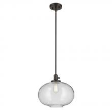 Kichler 43911OZ - Avery 14&#34; 1-Light Globe Pendant with Clear Seeded Glass in Olde Bronze
