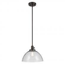 Kichler 43912OZ - Avery 11&#34; 1-Light Dome Pendant with Clear Seeded Glass in Olde Bronze