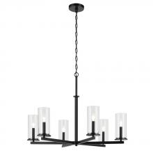 Kichler 44013BK - Crosby 21.75&#34; 6-Light Chandelier with Clear Glass in Black