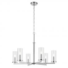 Kichler 44013CH - Crosby 21.75&#34; 6-Light Chandelier with Clear Glass in Chrome