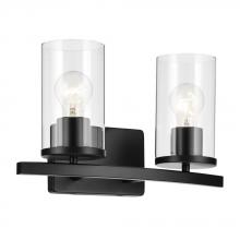 Kichler 45496BKCLR - Crosby 15.25&#34; 2-Light Vanity Light with Clear Glass in Black