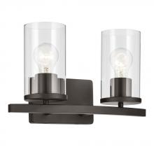 Kichler 45496OZCLR - Crosby 15.25&#34; 2-Light Vanity Light with Clear Glass in Olde Bronze