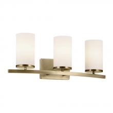 Kichler 45497NBR - Crosby 23&#34; 3-Light Vanity Light with Satin Etched Cased Opal Glass in Natural Brass