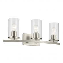 Kichler 45497NICLR - Crosby 23&#34; 3-Light Vanity Light with Clear Glass in Brushed Nickel