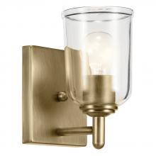 Kichler 45572NBRCLR - Shailene 5&#34; 1-Light Wall Sconce with Clear Glass in Natural Brass